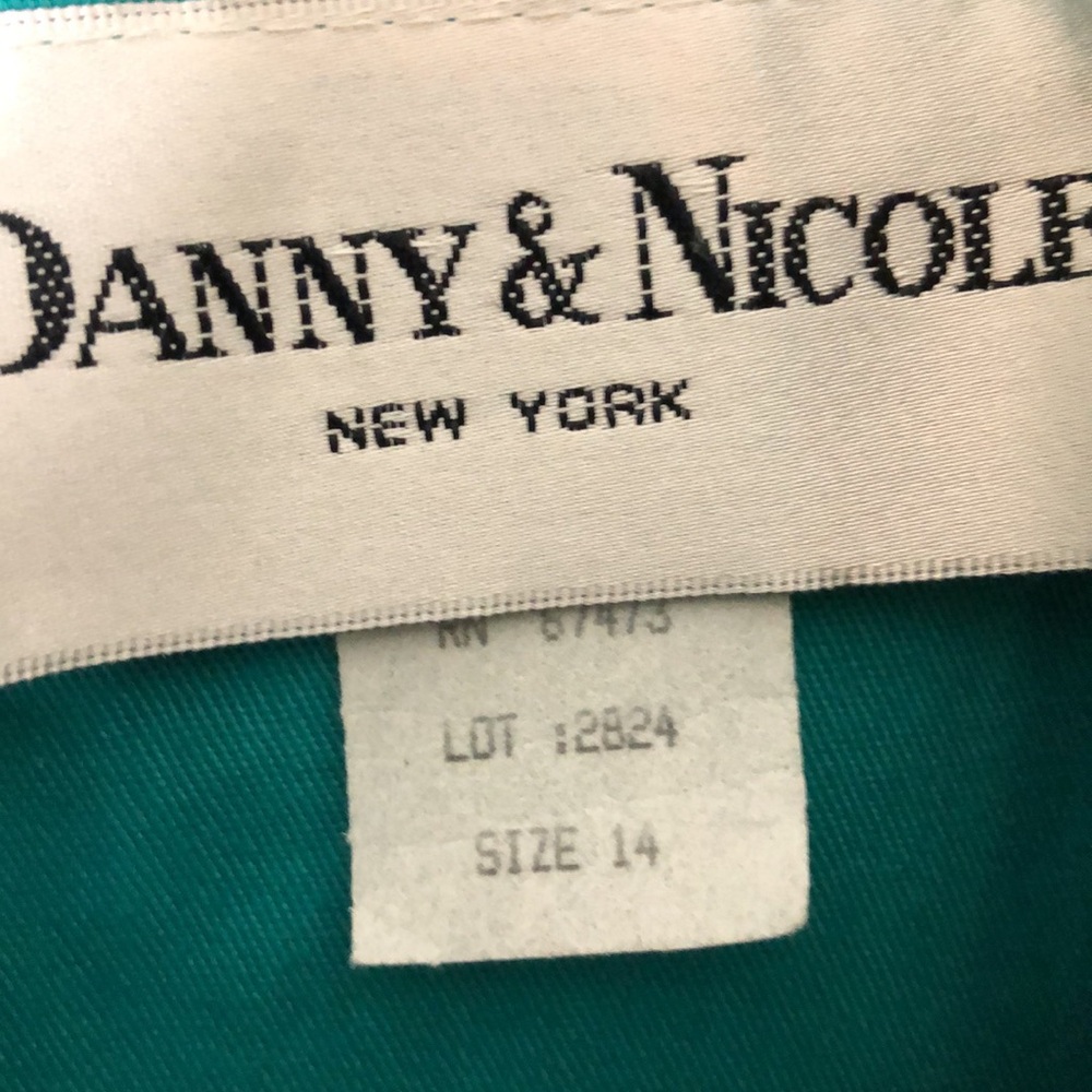 Vintage 1980s Danny & Nicole Vibrant Teal Green Double Breasted 14 - Picture 6 of 8